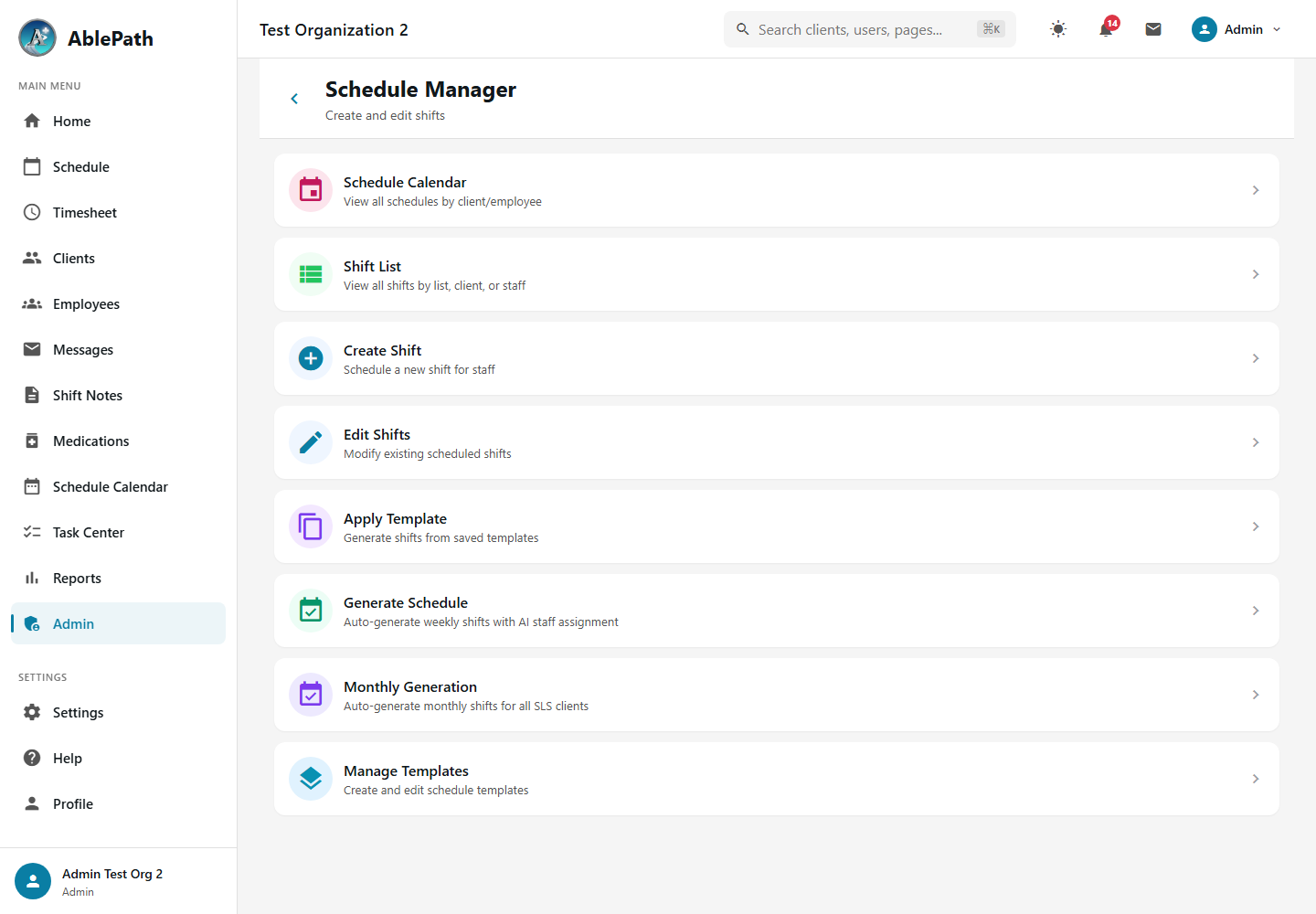 Schedule Grid View