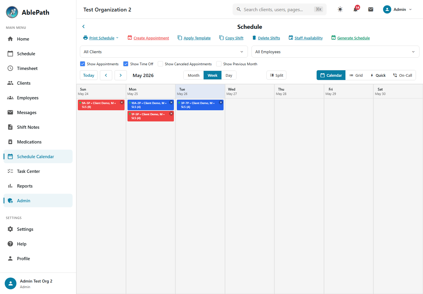 Schedule Week View