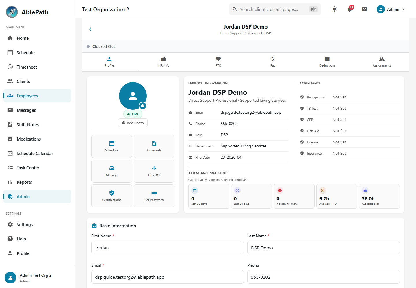 Employee Detail Page