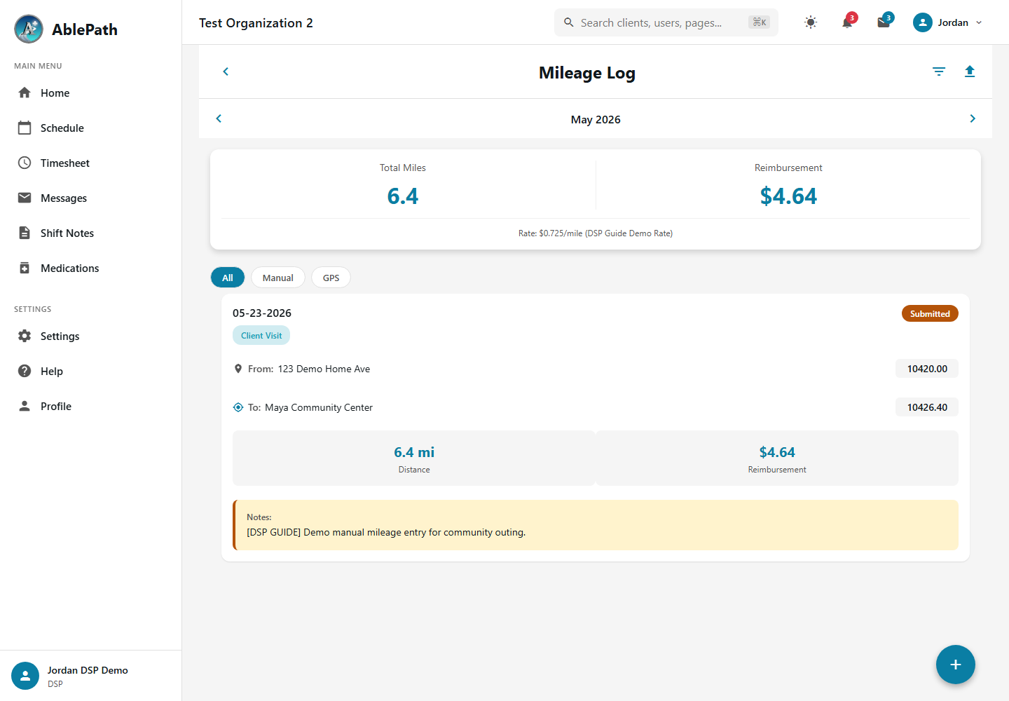 Mileage Tracking